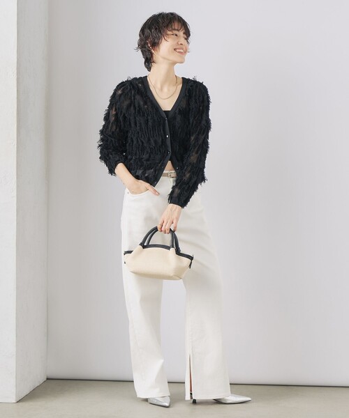 NOLLEY'S （ノーリーズ） カットフリンジ2 WAYカーディガン セール】《アンサンブル対応》《手洗い可能》カットフリンジ2WAY
