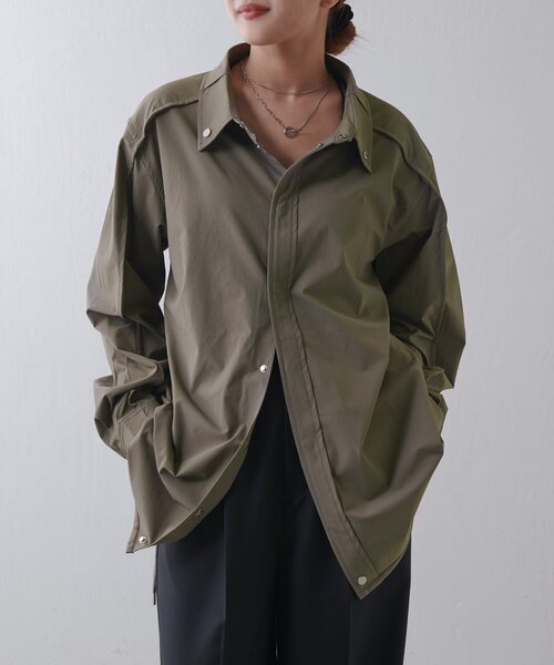 Lui's（ルイス）の「【SUPERTHANKS】 Outsider shirt blouson（ブルゾン・レディース・ブラック/カーキ・SMALL）」の6枚目の写真