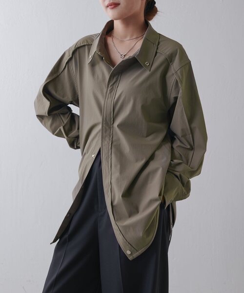 Lui's（ルイス）の「【SUPERTHANKS】 Outsider shirt blouson（ブルゾン・レディース・ブラック/カーキ・SMALL）」の5枚目の写真