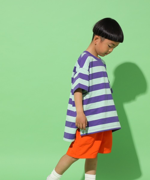 LOWRYS FARM（ローリーズファーム）の「フトボーダーＢＩＧＴ　 319681（Tシャツ/カットソー・キッズ・グレー/ブラック/ネイビー/パープル/レッド/グリーン/オレンジ・110cm/120cm/130cm/140cm/150cm）」の5枚目の写真