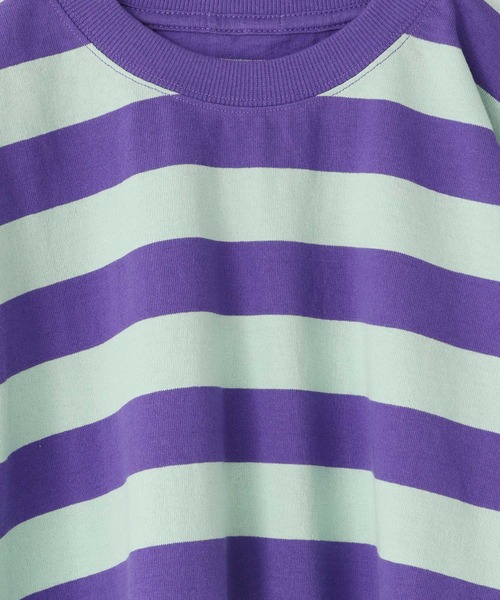 LOWRYS FARM（ローリーズファーム）の「フトボーダーＢＩＧＴ　 319681（Tシャツ/カットソー・キッズ・グレー/ブラック/ネイビー/パープル/レッド/グリーン/オレンジ・110cm/120cm/130cm/140cm/150cm）」の8枚目の写真