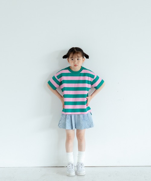 LOWRYS FARM（ローリーズファーム）の「フトボーダーＢＩＧＴ　 319681（Tシャツ/カットソー・キッズ・グレー/ブラック/ネイビー/パープル/レッド/グリーン/オレンジ・110cm/120cm/130cm/140cm/150cm）」の21枚目の写真