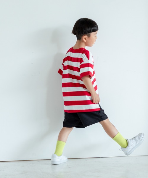 LOWRYS FARM（ローリーズファーム）の「フトボーダーＢＩＧＴ　 319681（Tシャツ/カットソー・キッズ・グレー/ブラック/ネイビー/パープル/レッド/グリーン/オレンジ・110cm/120cm/130cm/140cm/150cm）」の18枚目の写真