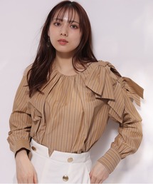 リボンジャージブラウス　Mystrada ブラック 36サイズ リボンジャージブラウス Mystrada ブラック 36サイズ - メルカリ