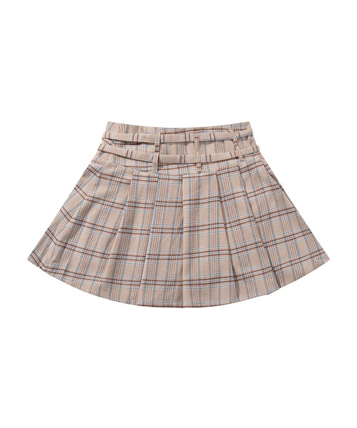 HOOK（フック）の「【HOOK】for girls 　チェック柄ボックスプリーツミニスカート（スカート・レディース・グリーン/ピンク/ベージュ・SMALL/MEDIUM/LARGE）」の6枚目の写真