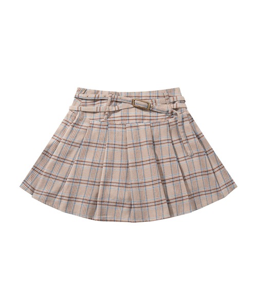HOOK（フック）の「【HOOK】for girls 　チェック柄ボックスプリーツミニスカート（スカート・レディース・グリーン/ピンク/ベージュ・SMALL/MEDIUM/LARGE）」の5枚目の写真