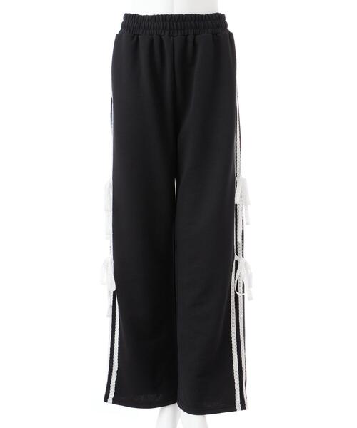 INGNI（イング）の「レースラインスウェットパンツ(セットアップ対応)（スウェットパンツ・レディース・ブラック×ホワイト/グレー×ホワイト・FREE）」の4枚目の写真