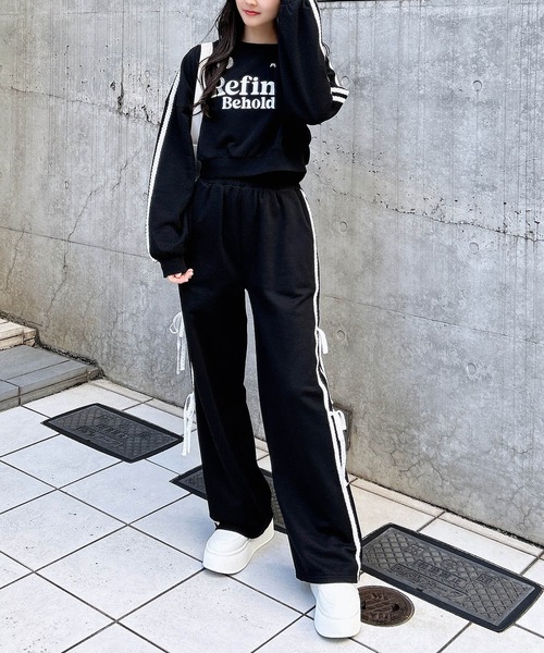 INGNI（イング）の「レースラインスウェットパンツ(セットアップ対応)（スウェットパンツ・レディース・ブラック×ホワイト/グレー×ホワイト・FREE）」の21枚目の写真