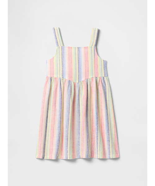 GAP(ギャップ)の「コットンリネン ストライプワンピース (幼児・ベビー)(ワンピース・キッズ・ピンク・80cm/90cm/95cm/100cm/105cm/110cm/70cm)」の1枚目の写真