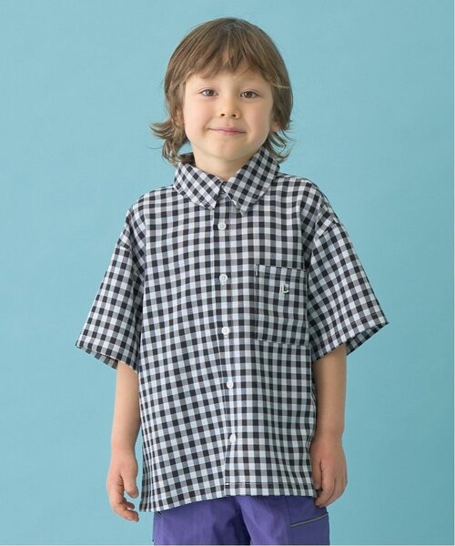 b・ROOM（ビールーム）の「【セットアップ可能】ビッグシルエットアソート半袖シャツ（シャツ/ブラウス・キッズ・ミント/イエロー/ブルー/ブラック/アイボリー/ブルー系その他2/ベージュ/モスグリーン/カラフル/ネイビー・120cm/150cm/140cm/130cm/100cm/110cm）」の10枚目の写真