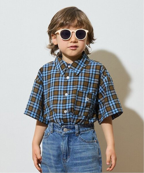 b・ROOM（ビールーム）の「【セットアップ可能】ビッグシルエットアソート半袖シャツ（シャツ/ブラウス・キッズ・ミント/イエロー/ブルー/ブラック/アイボリー/ブルー系その他2/ベージュ/モスグリーン/カラフル/ネイビー・120cm/150cm/140cm/130cm/100cm/110cm）」の8枚目の写真