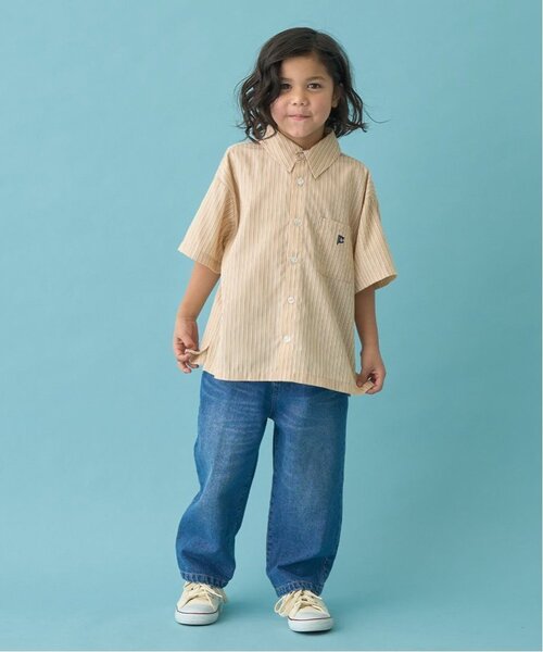 b・ROOM（ビールーム）の「【セットアップ可能】ビッグシルエットアソート半袖シャツ（シャツ/ブラウス・キッズ・ミント/イエロー/ブルー/ブラック/アイボリー/ブルー系その他2/ベージュ/モスグリーン/カラフル/ネイビー・120cm/150cm/140cm/130cm/100cm/110cm）」の18枚目の写真