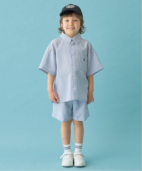 b・ROOM（ビールーム）の「【セットアップ可能】ビッグシルエットアソート半袖シャツ（シャツ/ブラウス・キッズ・ミント/イエロー/ブルー/ブラック/アイボリー/ブルー系その他2/ベージュ/モスグリーン/カラフル/ネイビー・120cm/150cm/140cm/130cm/100cm/110cm）」の20枚目の写真