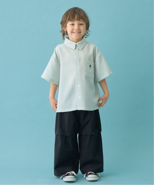 b・ROOM（ビールーム）の「【セットアップ可能】ビッグシルエットアソート半袖シャツ（シャツ/ブラウス・キッズ・ミント/イエロー/ブルー/ブラック/アイボリー/ブルー系その他2/ベージュ/モスグリーン/カラフル/ネイビー・120cm/150cm/140cm/130cm/100cm/110cm）」の22枚目の写真