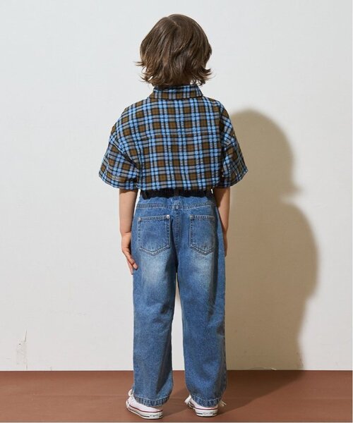 b・ROOM(ビールーム)の「【セットアップ可能】ビッグシルエットアソート半袖シャツ(シャツ/ブラウス・キッズ・ミント/イエロー/ブルー/ブラック/アイボリー/ブルー系その他2/ベージュ/モスグリーン/カラフル/ネイビー・120cm/150cm/140cm/130cm/100cm/110cm)」の11枚目の写真