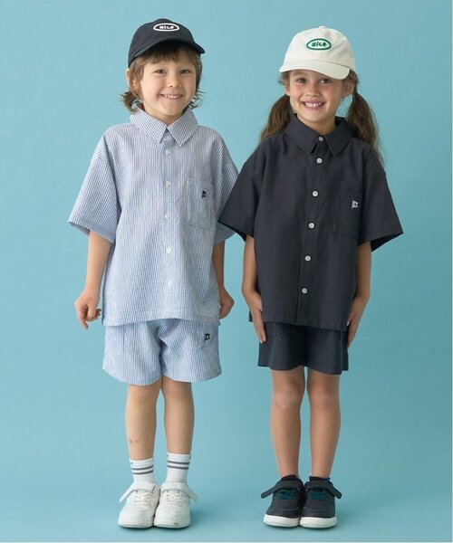 b・ROOM（ビールーム）の「【セットアップ可能】ビッグシルエットアソート半袖シャツ（シャツ/ブラウス・キッズ・ミント/イエロー/ブルー/ブラック/アイボリー/ブルー系その他2/ベージュ/モスグリーン/カラフル/ネイビー・120cm/150cm/140cm/130cm/100cm/110cm）」の11枚目の写真