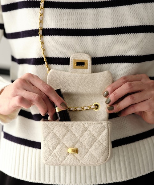 ZAKKA-BOX（ザッカボックス）の「ミニミニキルティングポシェット（ショルダーバッグ・レディース・ピンク/ホワイト/ブラック・FREE）」の17枚目の写真