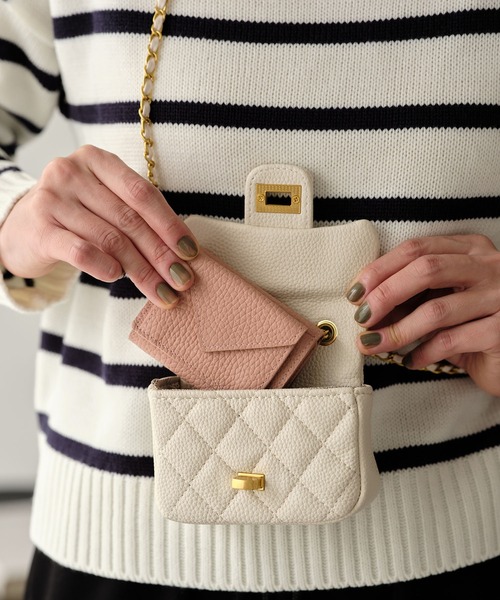 ZAKKA-BOX（ザッカボックス）の「ミニミニキルティングポシェット（ショルダーバッグ・レディース・ピンク/ホワイト/ブラック・FREE）」の18枚目の写真