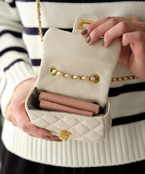 ZAKKA-BOX（ザッカボックス）の「ミニミニキルティングポシェット（ショルダーバッグ・レディース・ピンク/ホワイト/ブラック・FREE）」の19枚目の写真