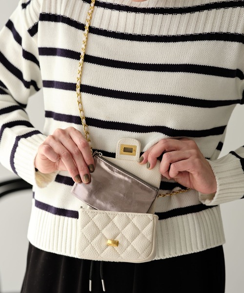 ZAKKA-BOX（ザッカボックス）の「ミニミニキルティングポシェット（ショルダーバッグ・レディース・ピンク/ホワイト/ブラック・FREE）」の20枚目の写真