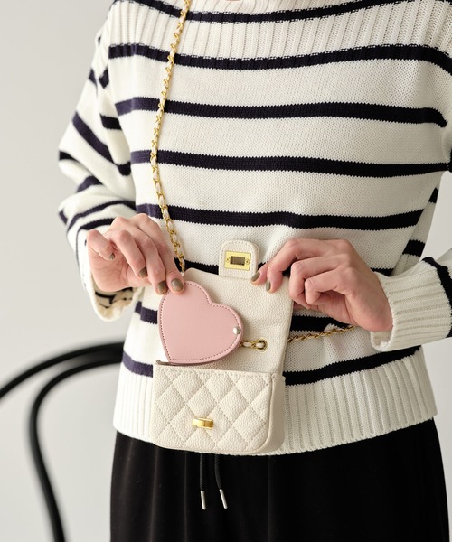 ZAKKA-BOX（ザッカボックス）の「ミニミニキルティングポシェット（ショルダーバッグ・レディース・ピンク/ホワイト/ブラック・FREE）」の10枚目の写真