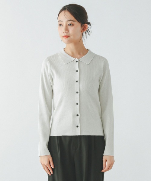 dct_ism様 セール】ラメリブポロ襟カーディガンプルオーバー/286250