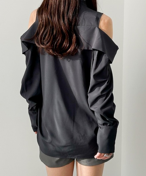 Heather(ヘザー)の「ショルダーカットチュニックブラウス 324853(シャツ/ブラウス・レディース・グレー系その他/オフホワイト/チャコールグレー・FREE)」の21枚目の写真