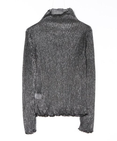 STYLEBLOCK（スタイルブロック）の「ラメプリーツシアータートルトップス（Tシャツ/カットソー・レディース・オフホワイト/グレー/ライトベージュ/ブラック/ピンク・M）」の6枚目の写真