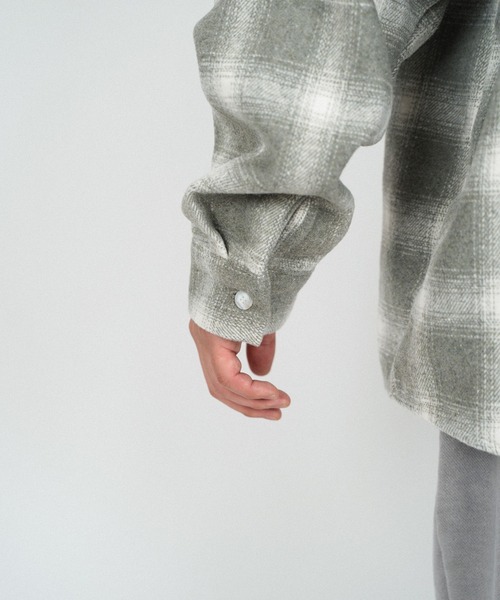 #Re:room（リルーム）の「チェックフーディーシャツ（シャツ/ブラウス・メンズ・グレー/ネイビー・FREE）」の18枚目の写真