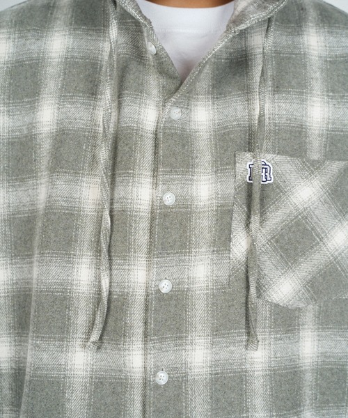 #Re:room（リルーム）の「チェックフーディーシャツ（シャツ/ブラウス・メンズ・グレー/ネイビー・FREE）」の16枚目の写真