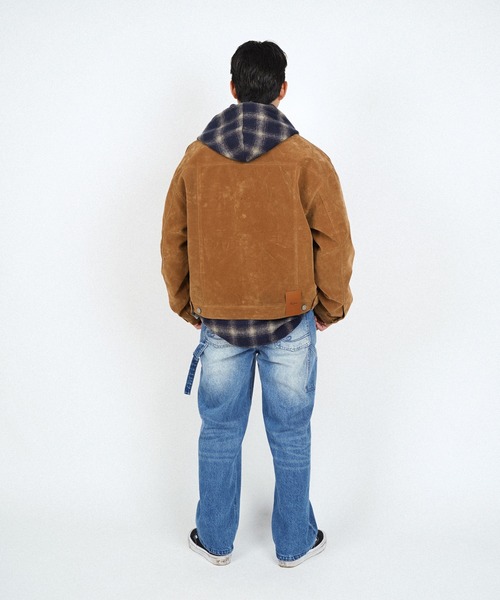 #Re:room（リルーム）の「チェックフーディーシャツ（シャツ/ブラウス・メンズ・グレー/ネイビー・FREE）」の5枚目の写真