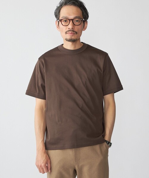 SHIPS（シップス）の「SHIPS: リンキング  フライス Tシャツ（Tシャツ/カットソー・メンズ・ホワイト/ブラウン/ライトグリーン/ネイビー・SMALL/MEDIUM/LARGE/X-LARGE）」の3枚目の写真