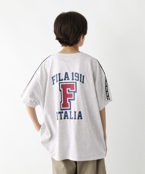 GLOBAL WORK（グローバルワーク）の「FILAコラボ/BIGT半袖/310067（Tシャツ/カットソー・キッズ・ブラック/ブルー/杢グレー/ホワイト・130cm/140cm/150cm/160cm）」の3枚目の写真