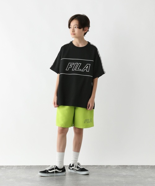 GLOBAL WORK（グローバルワーク）の「FILAコラボ/BIGT半袖/310067（Tシャツ/カットソー・キッズ・ブラック/ブルー/杢グレー/ホワイト・130cm/140cm/150cm/160cm）」の21枚目の写真