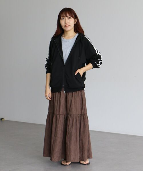 CRAFT STANDARD BOUTIQUE（クラフトスタンダードブティック）の「【DRY-MIX】吸水速乾/UVケア/抗ピル トラックパーカー＜ユニセックス＞（パーカー・レディース・ブラック/オフホワイト/グレイッシュベージュ・M/S/L）」の6枚目の写真