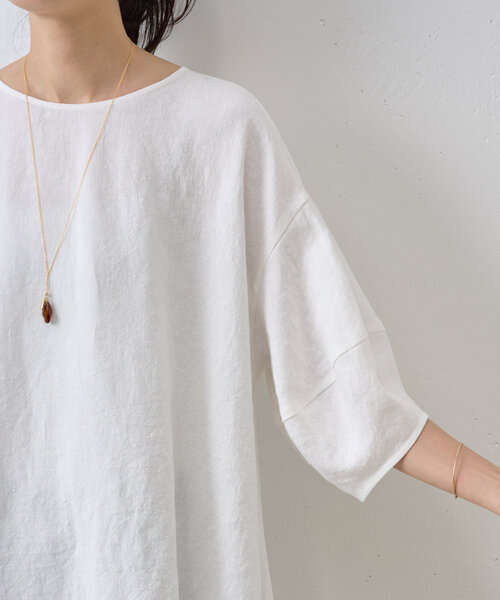 BEARDSLEY（ビアズリー）の「パールボタンリネン前後ブラウス（シャツ/ブラウス・レディース・ホワイト/ブラック・FREE）」の17枚目の写真