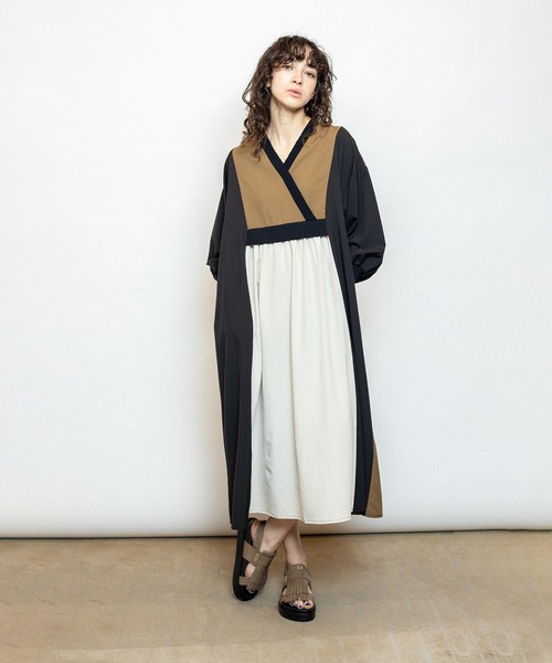 OSMOSIS（オズモーシス）の「切替ギャザーワンピース（ワンピース・レディース・その他/ベージュ/ブラック・ONE SIZE）」の12枚目の写真