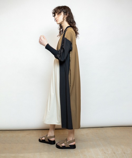OSMOSIS（オズモーシス）の「切替ギャザーワンピース（ワンピース・レディース・その他/ベージュ/ブラック・ONE SIZE）」の14枚目の写真