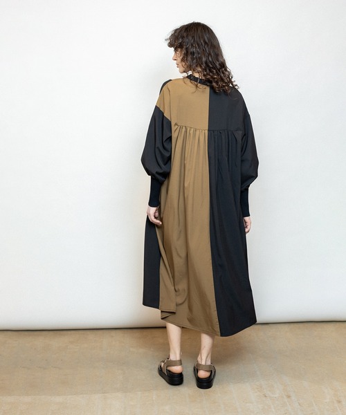 OSMOSIS（オズモーシス）の「切替ギャザーワンピース（ワンピース・レディース・その他/ベージュ/ブラック・ONE SIZE）」の16枚目の写真