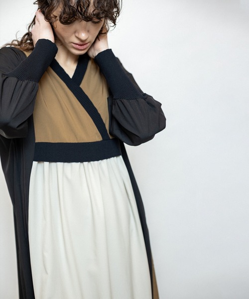 OSMOSIS（オズモーシス）の「切替ギャザーワンピース（ワンピース・レディース・その他/ベージュ/ブラック・ONE SIZE）」の17枚目の写真