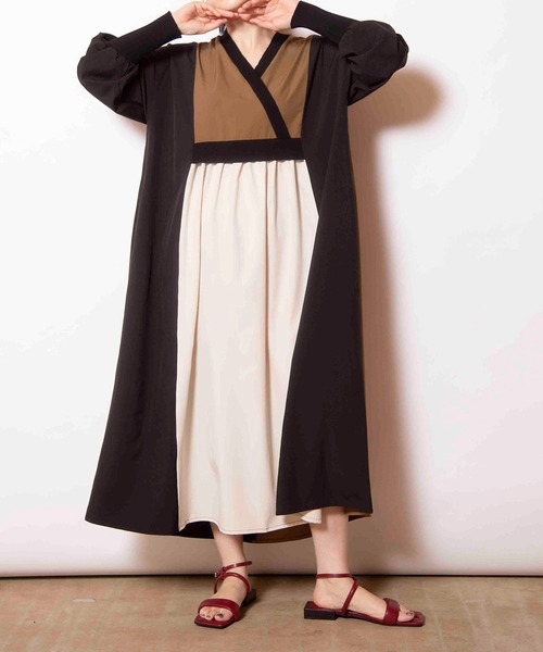 OSMOSIS（オズモーシス）の「切替ギャザーワンピース（ワンピース・レディース・その他/ベージュ/ブラック・ONE SIZE）」の20枚目の写真
