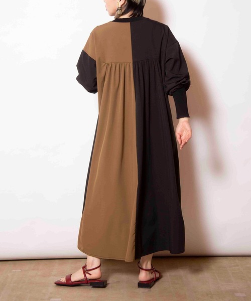 OSMOSIS（オズモーシス）の「切替ギャザーワンピース（ワンピース・レディース・その他/ベージュ/ブラック・ONE SIZE）」の22枚目の写真