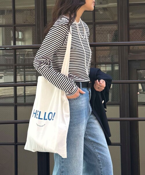 fredy emue(フレディエミュ)の「ハイツイストコットンコンパクトロンTシャツ(Tシャツ/カットソー・レディース・ホワイト系その他/イエロー/ブラック/グレイッシュベージュ/オフホワイト・38)」の20枚目の写真