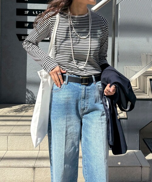 fredy emue(フレディエミュ)の「ハイツイストコットンコンパクトロンTシャツ(Tシャツ/カットソー・レディース・ホワイト系その他/イエロー/ブラック/グレイッシュベージュ/オフホワイト・38)」の21枚目の写真