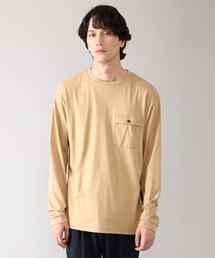 限定展開 COLUMBIA BLACK LABEL/メンズ ドライウェルストリームポケット ロングスリーブTシャツ(ロンT ロングTシャツ 長袖Tシャツ)微光沢素材 /コロンビアブラックレーベル