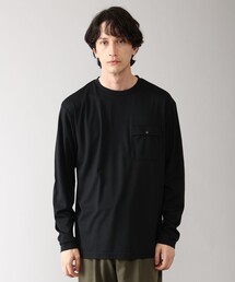 限定展開 COLUMBIA BLACK LABEL/メンズ ドライウェルストリームポケット ロングスリーブTシャツ(ロンT ロングTシャツ 長袖Tシャツ)微光沢素材 /コロンビアブラックレーベル