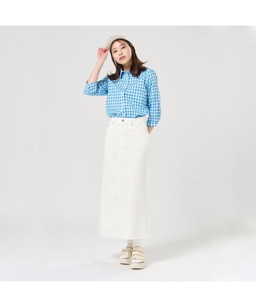 TOKYO SHIRTS（トウキョウシャツ）の「【Pitta Re:)】ふわっとガーゼシャツ 七分袖 綿100% レディースカジュアルシャツ（シャツ/ブラウス・レディース・ブルー・LL/S/L/M）」の7枚目の写真