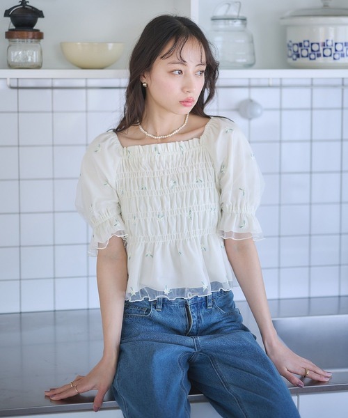 Theory - あや Theory 19aw フラワー刺繍プルオーバーブラウス あや様専用 Theory 19aw フラワー刺繍プルオーバーブラウス