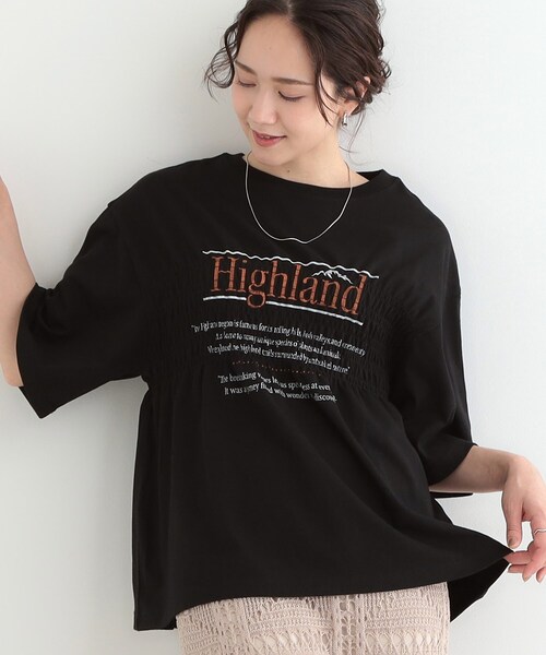 tシャツ フロントシャーリングTシャツ レディース セール】フロントシャーリング半袖T（Tシャツ/カットソー