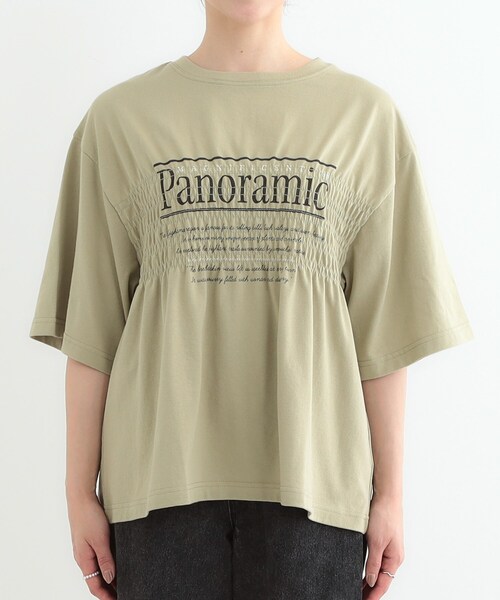 早い者勝ち！レア♡クレージュ21　半袖Tシャツ【38】立体ピンクロゴ　白 WOMEN COOLCORE ダイヤドッツプリント 半袖シャツ ピンク×グレー
